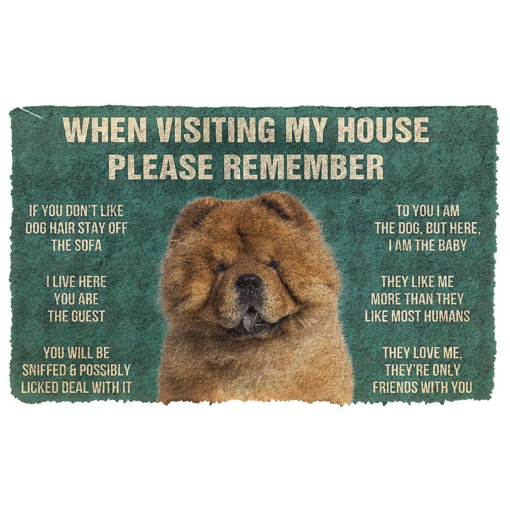 Bugybox 3D Please Remember ChowChow Dog's House Rules Doormat