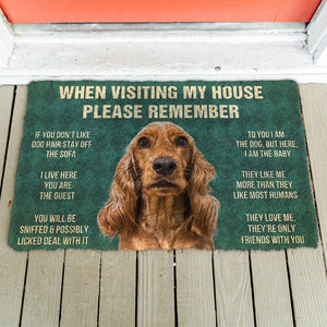 Bugybox 3D Please Remember Cocker Spaniel Dogs House Rules Doormat