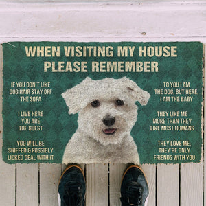 Bugybox 3D Please Remember Coton de Tulear Dogs House Rules Doormat