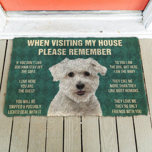 Bugybox 3D Please Remember Coton de Tulear Dogs House Rules Doormat