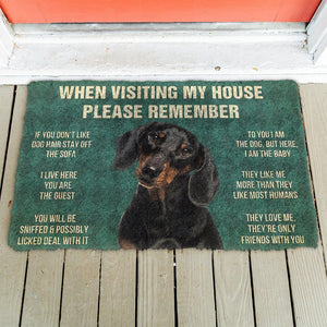 Bugybox  3D Please Remember Dachshunds Dog's House Rules Doormat