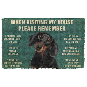 Bugybox  3D Please Remember Dachshunds Dog's House Rules Doormat