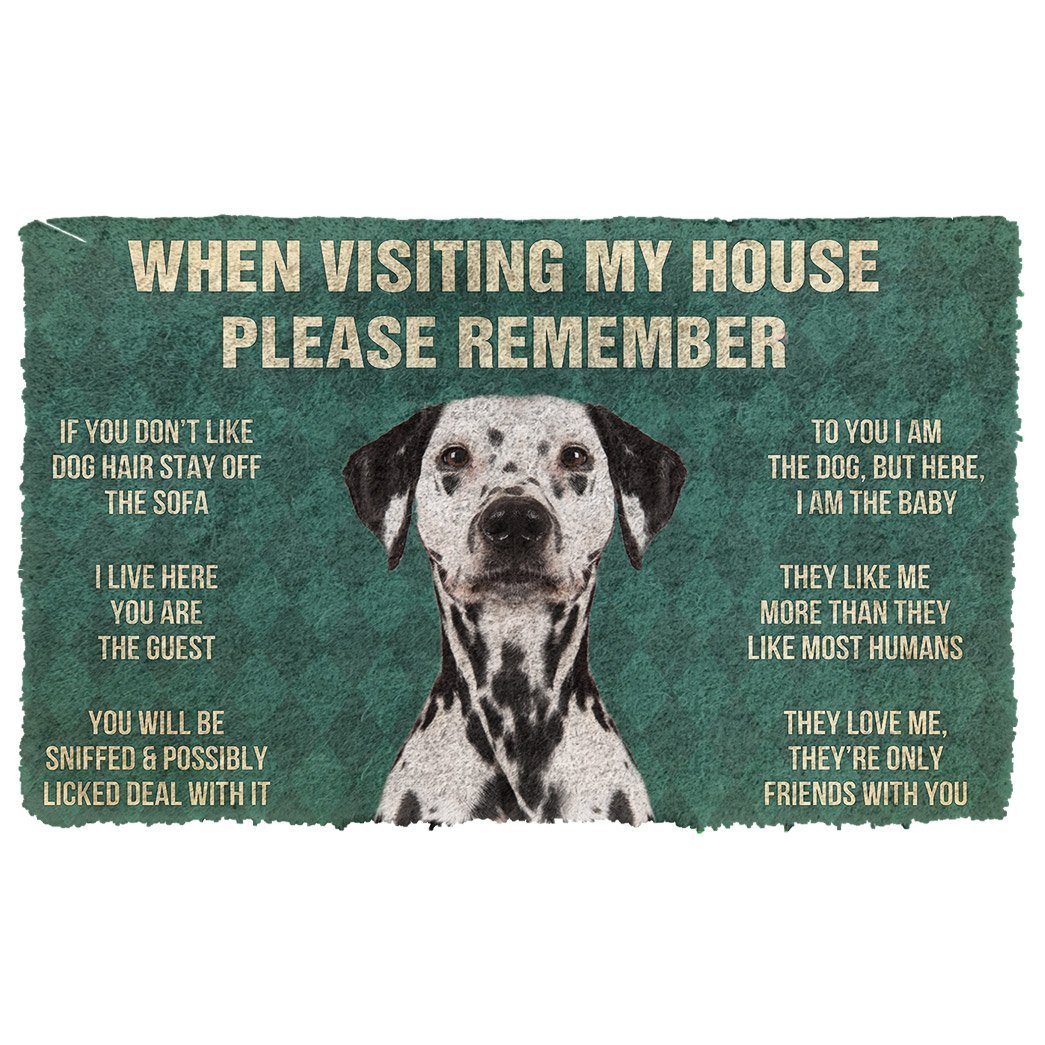 Bugybox  3D Please Remember Dalmatian Dogs House Rules Doormat