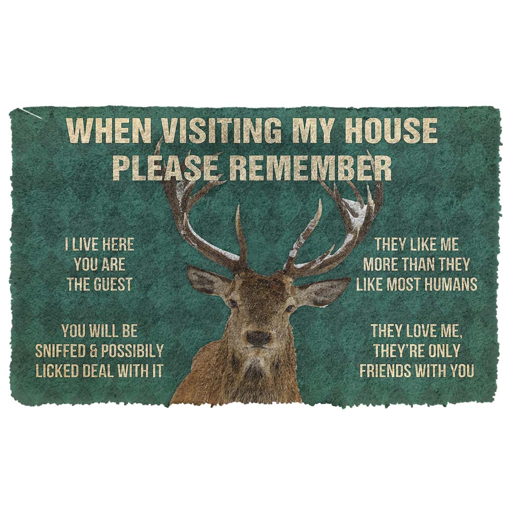 Bugybox 3D Please Remember Deers House Rule Doormat