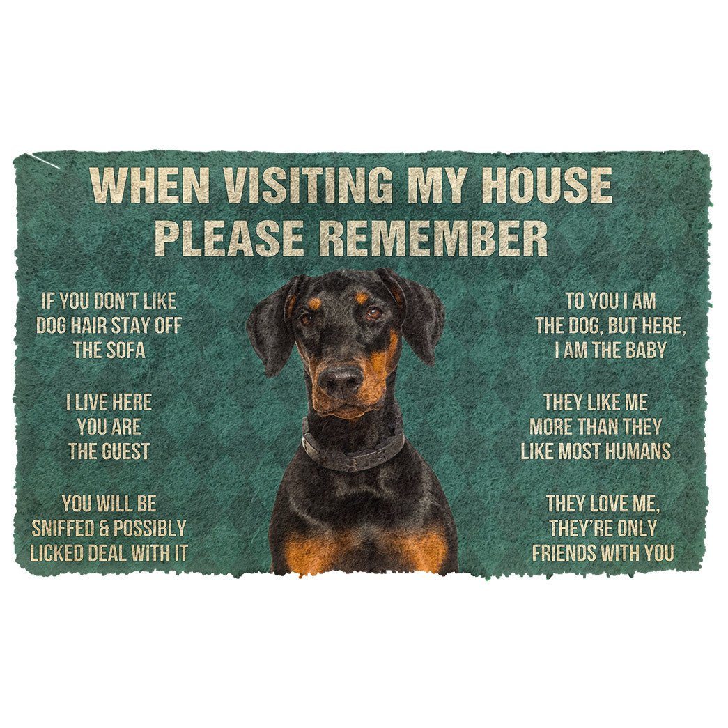 Bugybox  3D Please Remember Doberman Dog's House Rules Doormat
