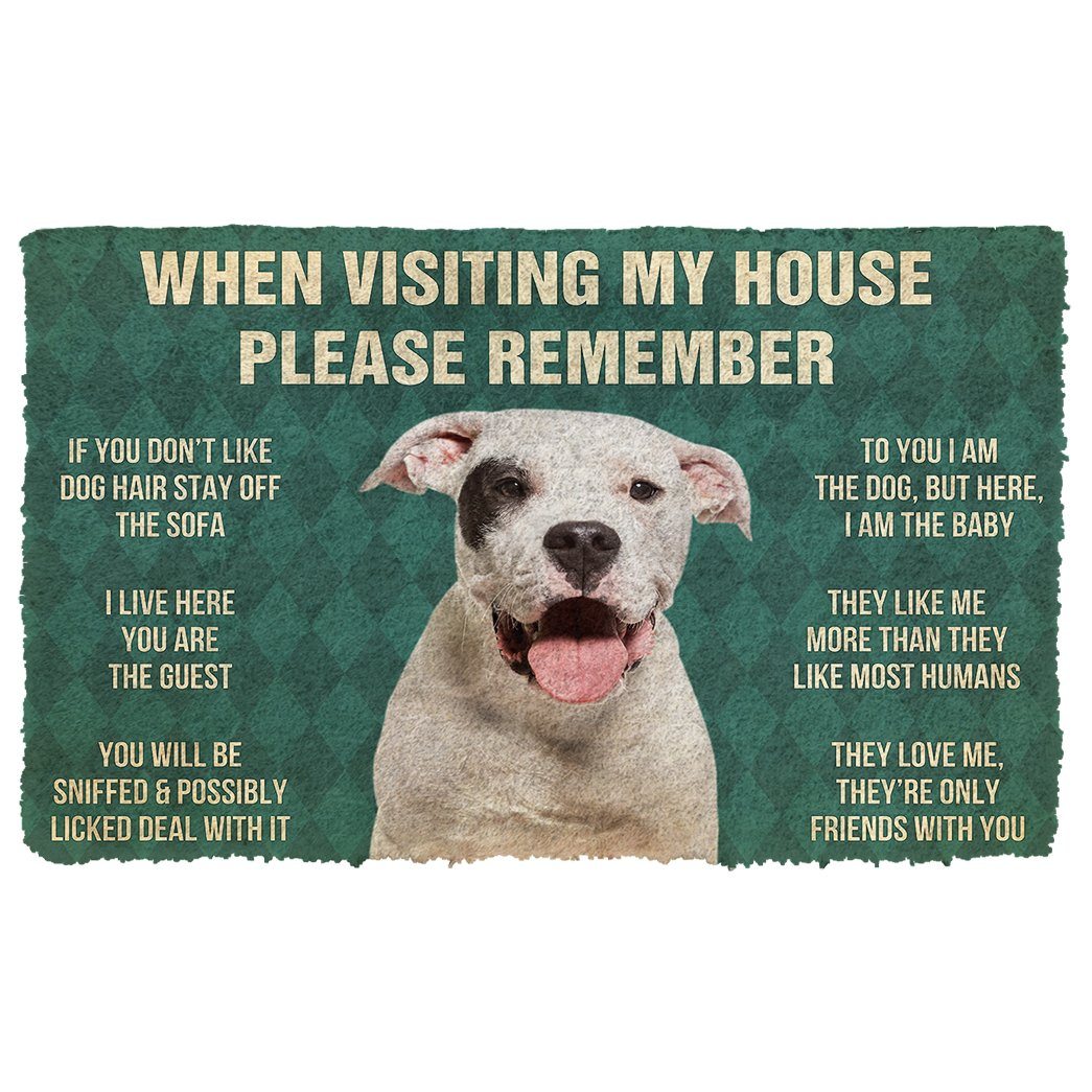 Bugybox  3D Please Remember Dogo Argentino Dog's House Rules Doormat