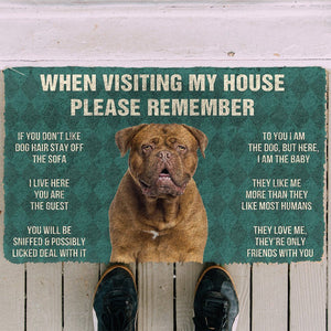 Bugybox  3D Please Remember Dogue de Bordeaux Dogs House Rules Doormat