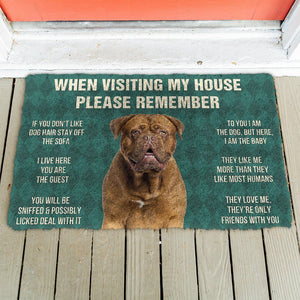 Bugybox  3D Please Remember Dogue de Bordeaux Dogs House Rules Doormat