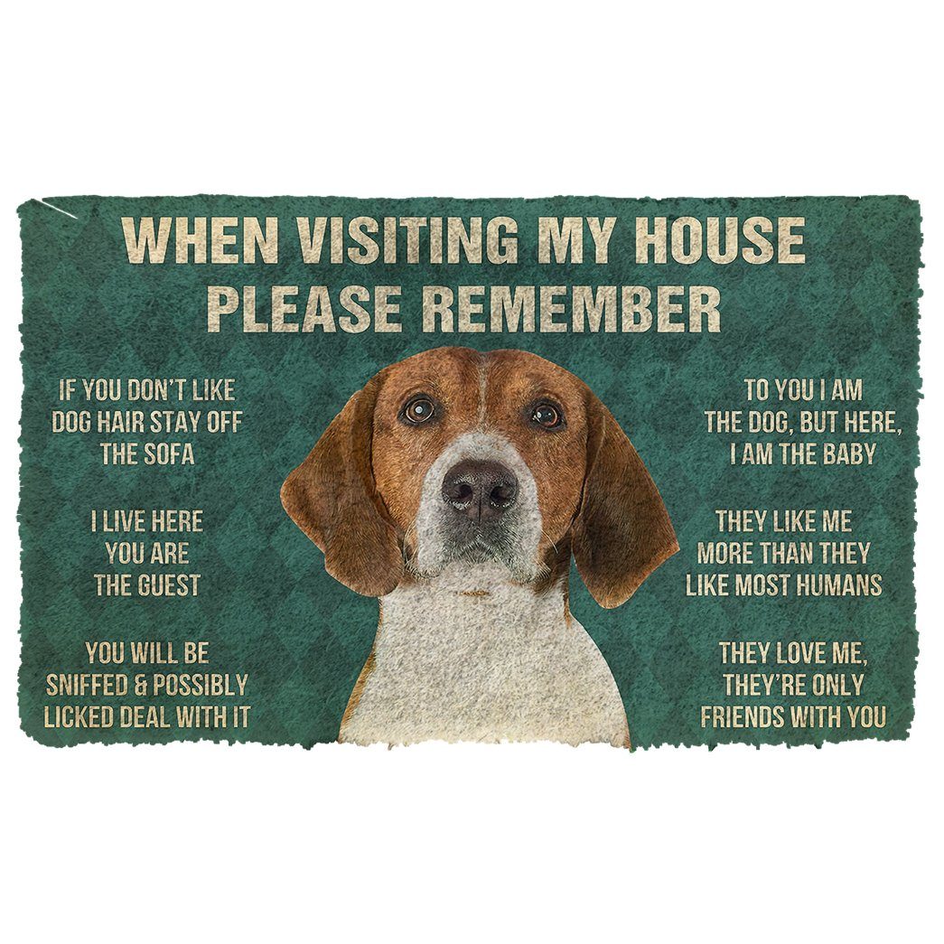 Bugybox  3D Please Remember English Foxhound Dogs House Rules Doormat