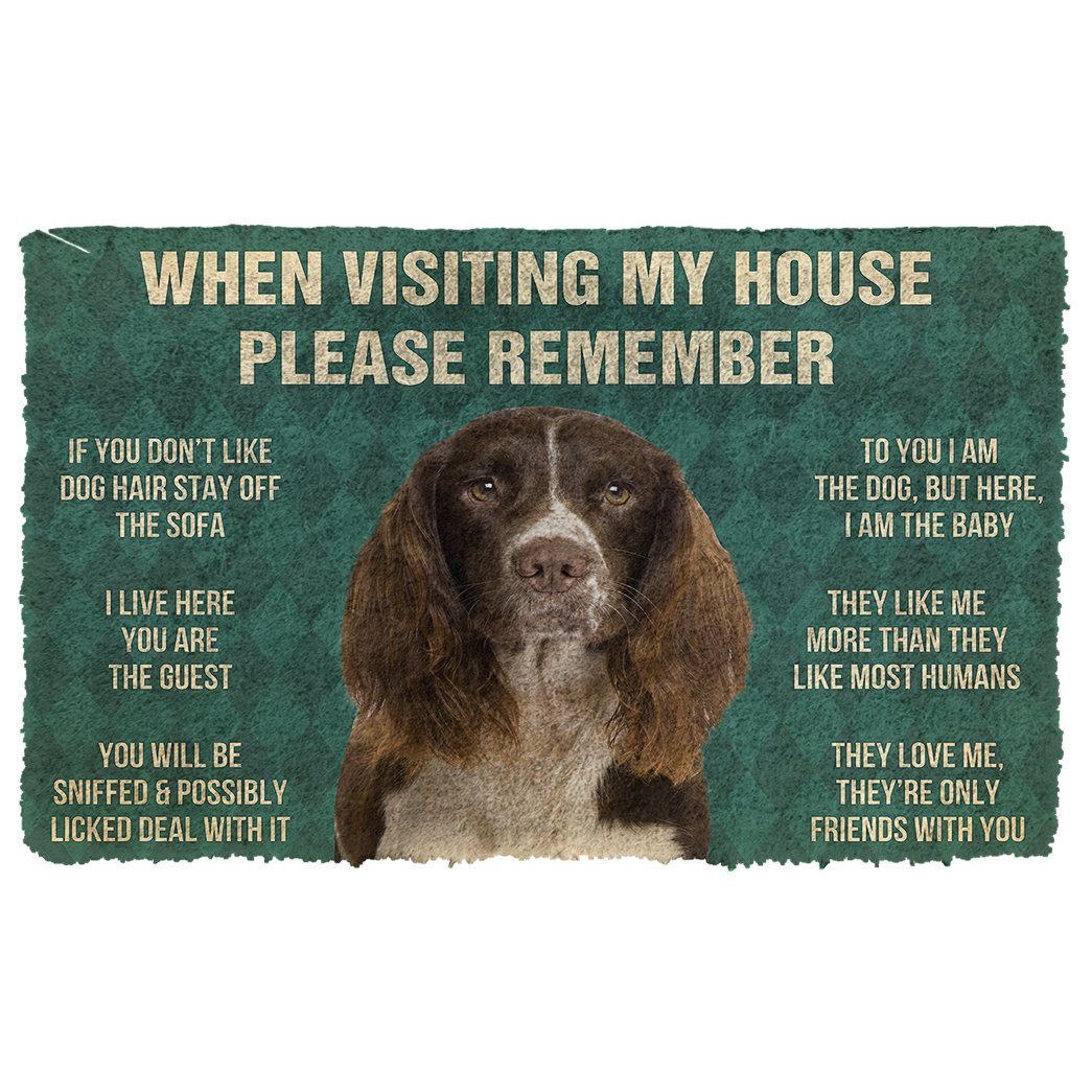 Bugybox  3D Please Remember English Springer Spaniel Dogs House Rules Doormat