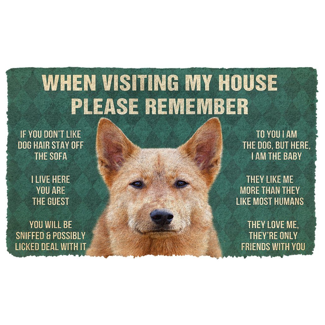 Bugybox  3D Please Remember Finnish Spitz Dogs House Rules Doormat