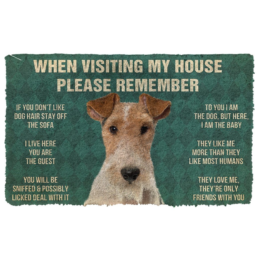 Bugybox  3D Please Remember Fox Terrier Dogs House Rules Doormat