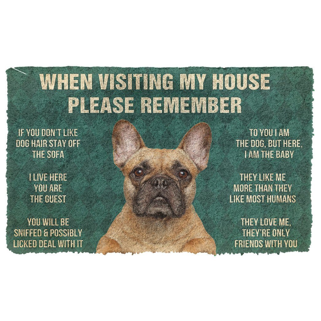 Bugybox  3D Please Remember French Bulldog Dog's House Rules Doormat