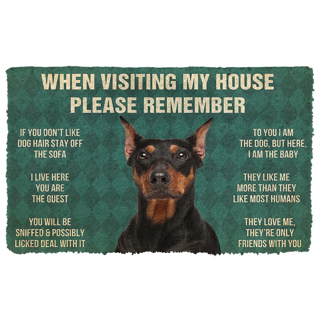 Bugybox  3D Please Remember German Pinscher Dogs House Rules Doormat