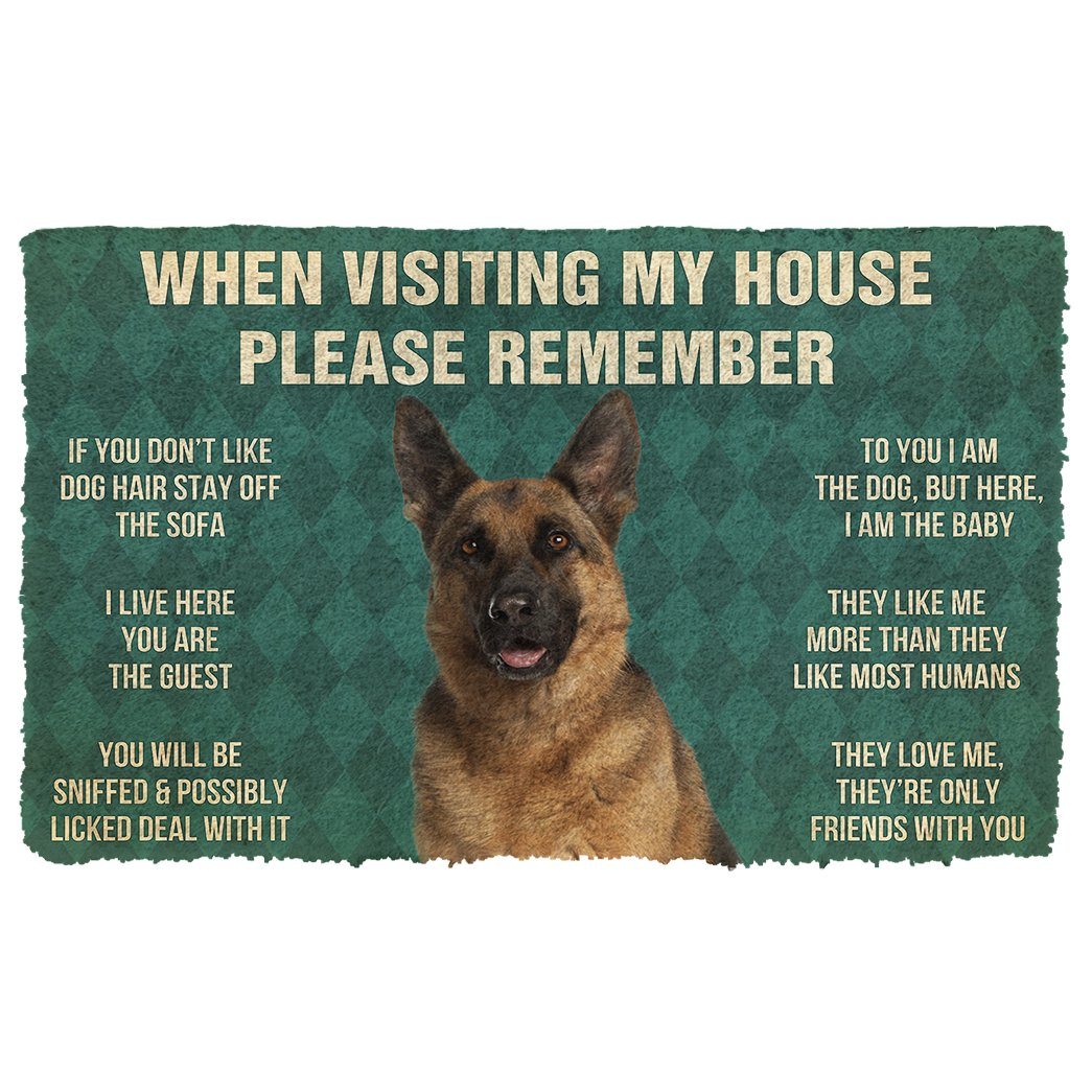 Bugybox  3D Please Remember German Shepherd Dog's House Rules Doormat