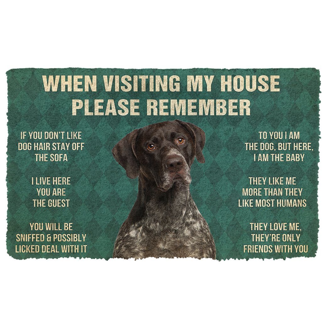 Bugybox  3D Please Remember German Shorthaired Pointers Dog's House Rules Doormat