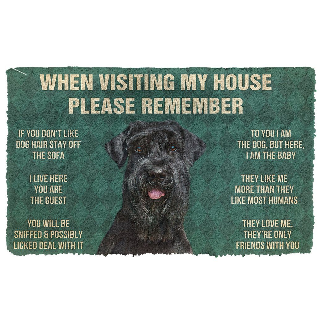 Bugybox 3D Please Remember Giant Schnauzer House Rules Doormat