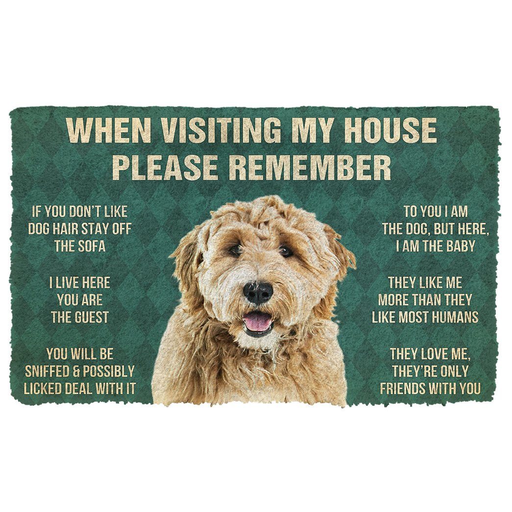 Bugybox  3D Please Remember Goldendoodle Dogs House Rules Doormat