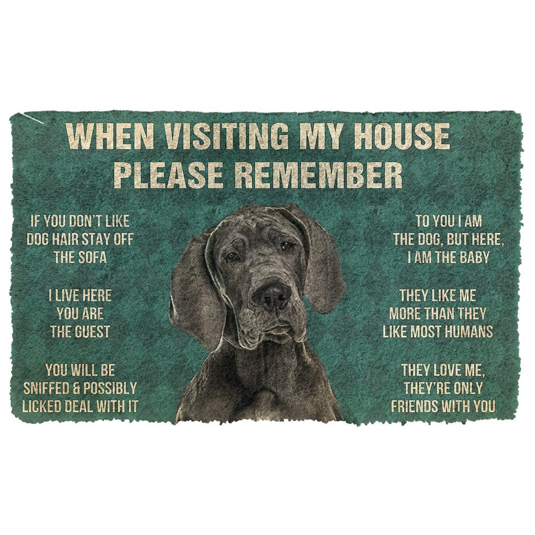 Bugybox 3D Please Remember Great Dane House Rules Doormat