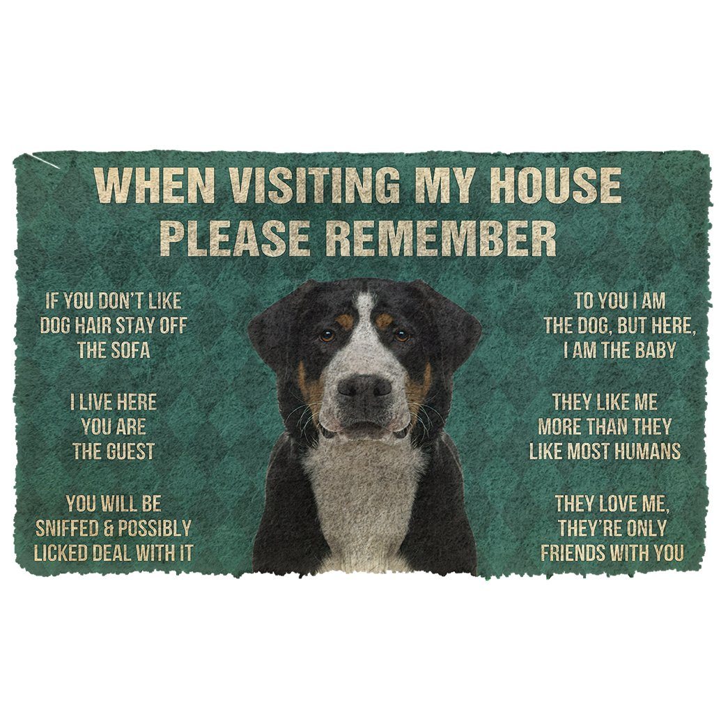 Bugybox 3D Please Remember Greater Swiss Mountain Dogs House Rules Doormat