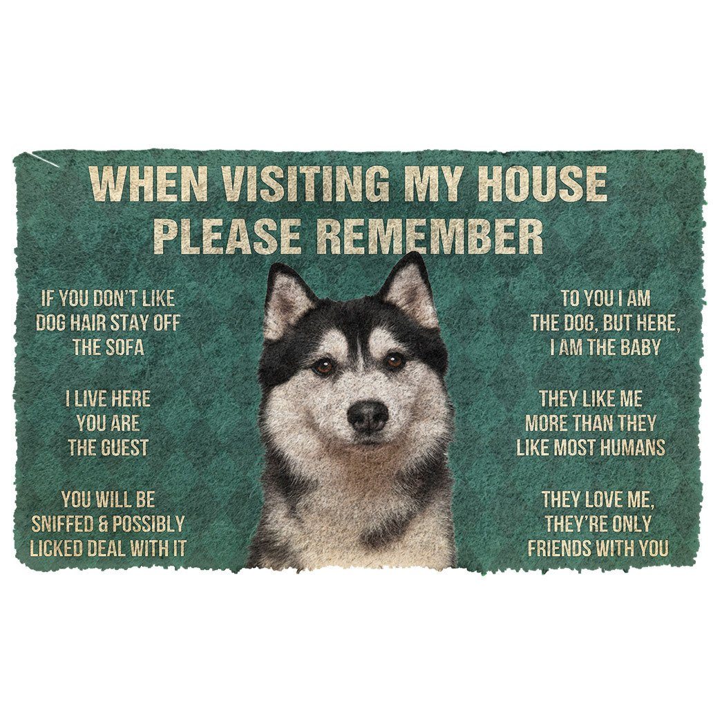 Bugybox  3D Please Remember Husky Dog's House Rules Doormat