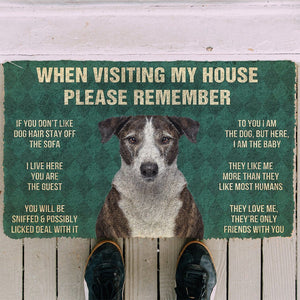 Bugybox  3D Please Remember Ibizan Hound Dogs House Rules Doormat