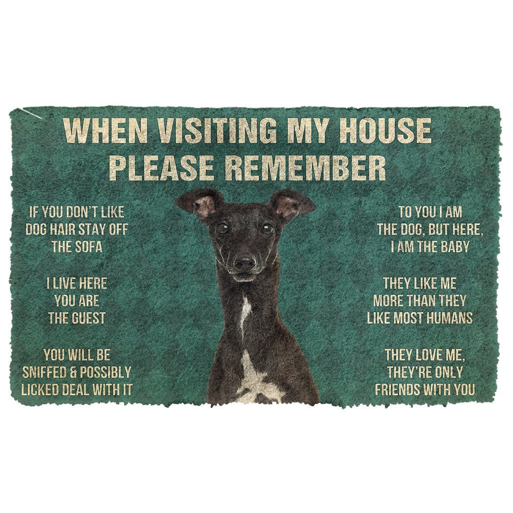 Bugybox 3D Please Remember Italian Greyhound House Rules Doormat