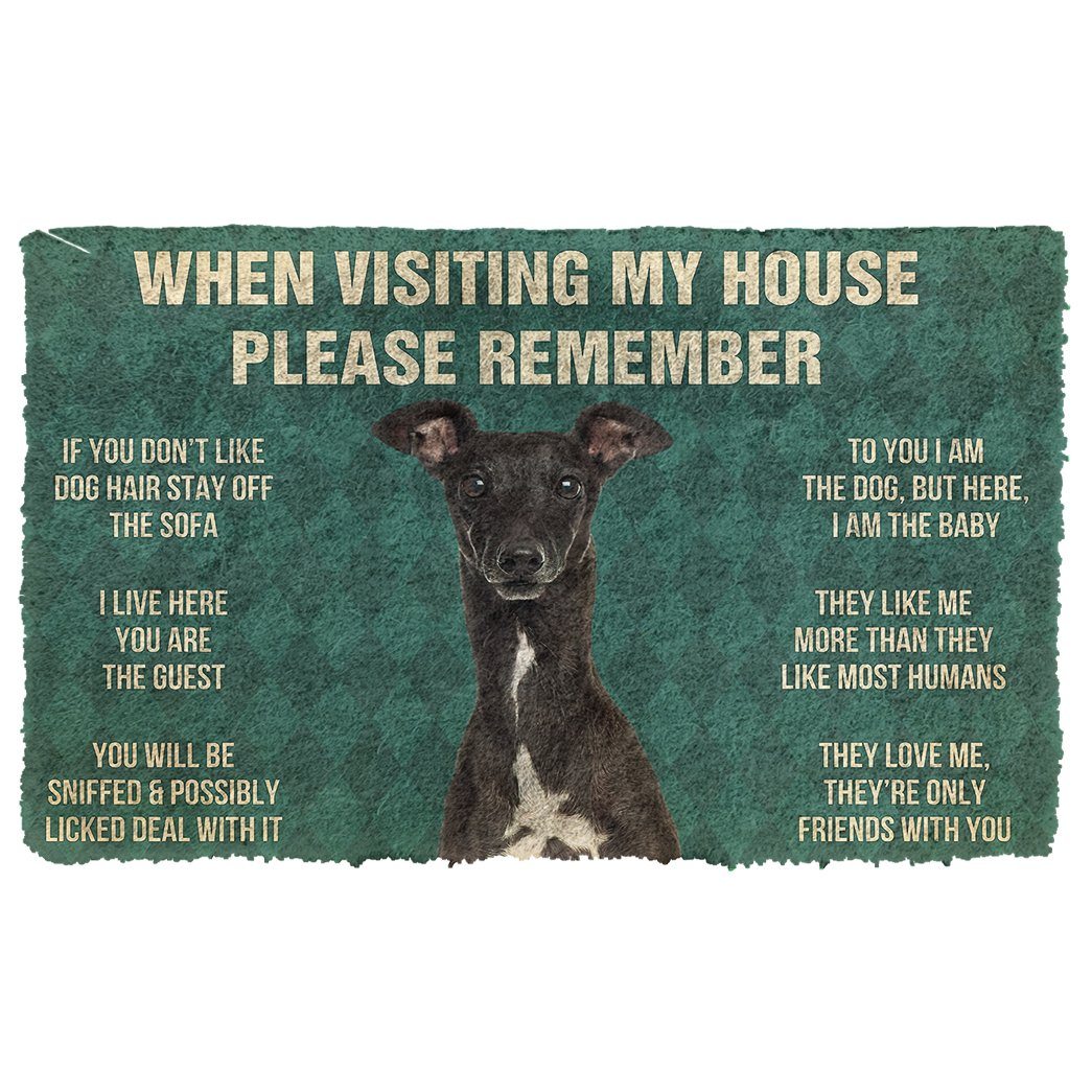 Bugybox 3D Please Remember Italian Greyhound House Rules Doormat