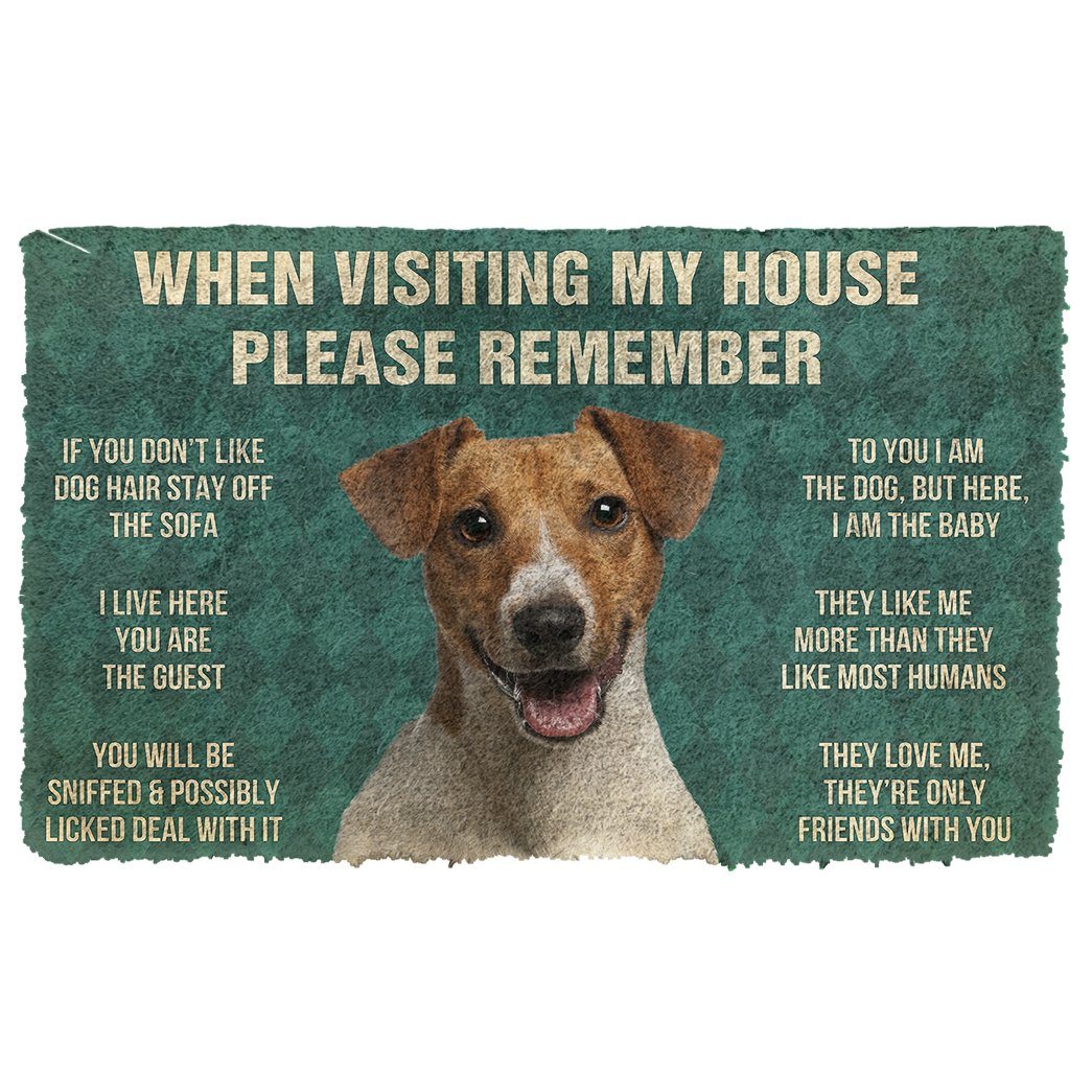 Bugybox 3D Please Remember Jack Russell Terrier House Rules Doormat