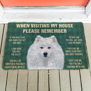 Bugybox 3D Please Remember Japanese Spitz Dogs House Rules Doormat