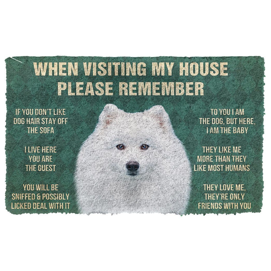 Bugybox 3D Please Remember Japanese Spitz Dogs House Rules Doormat