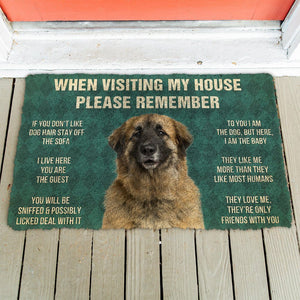 Bugybox 3D Please Remember Leonberger Dogs House Rules Doormat