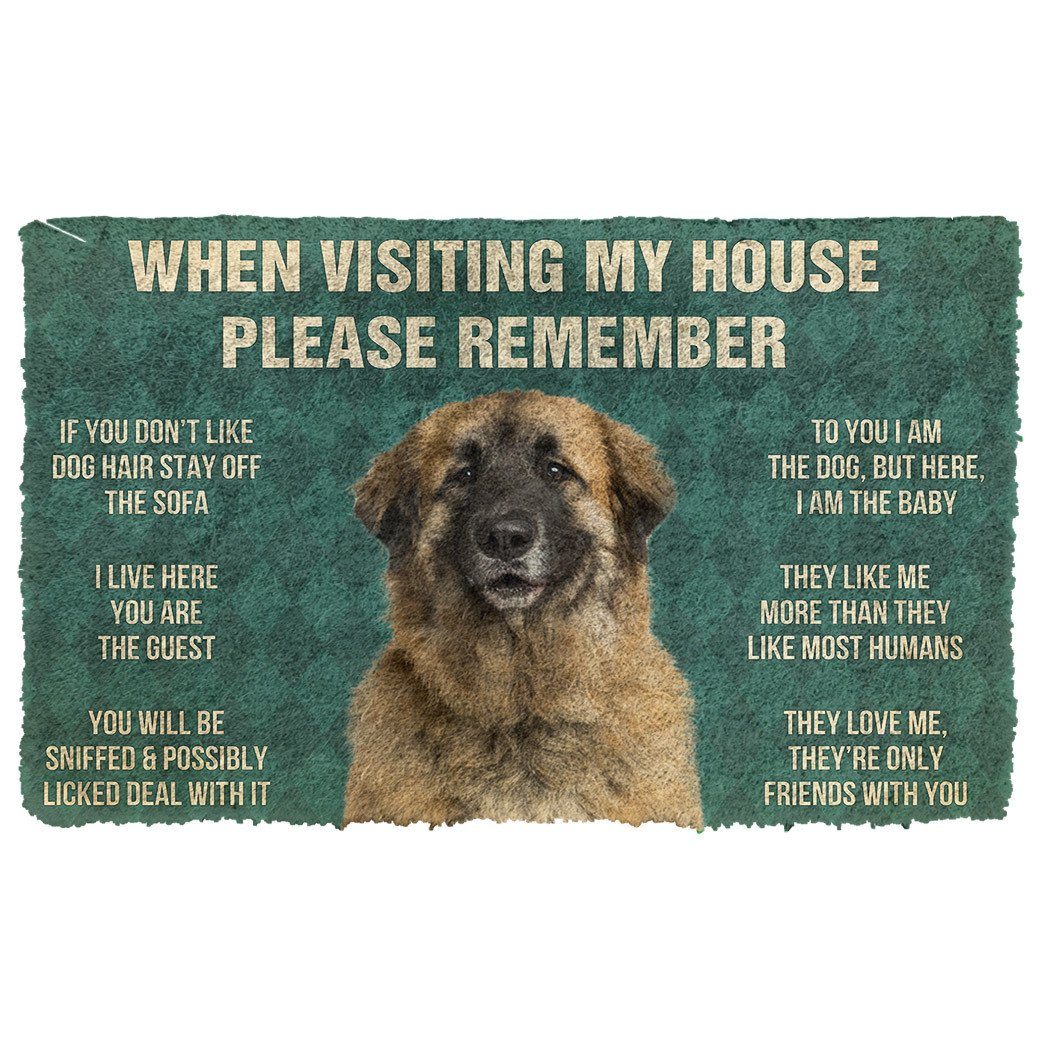 Bugybox 3D Please Remember Leonberger Dogs House Rules Doormat