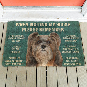 Bugybox  3D Please Remember Lhasa Apso Dogs House Rules Doormat