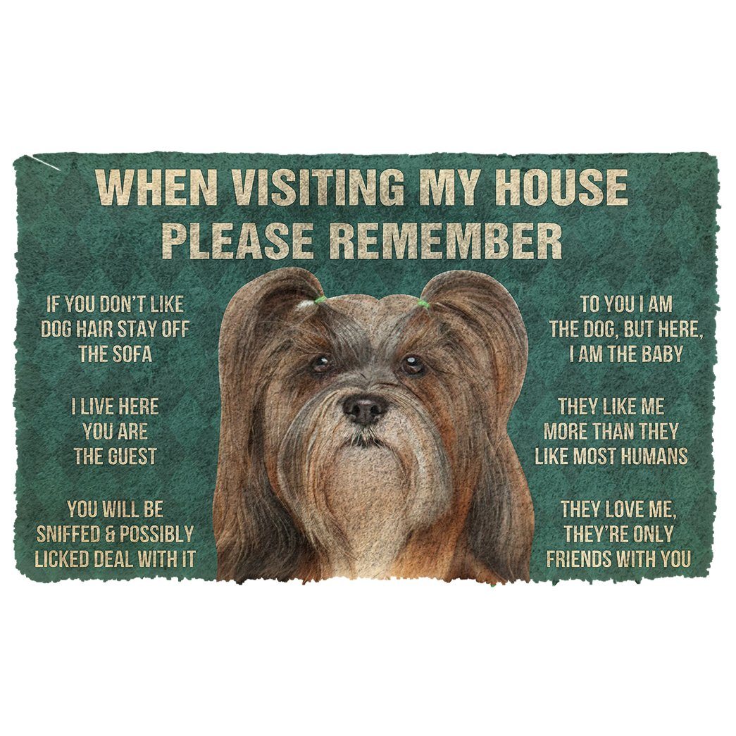 Bugybox  3D Please Remember Lhasa Apso Dogs House Rules Doormat