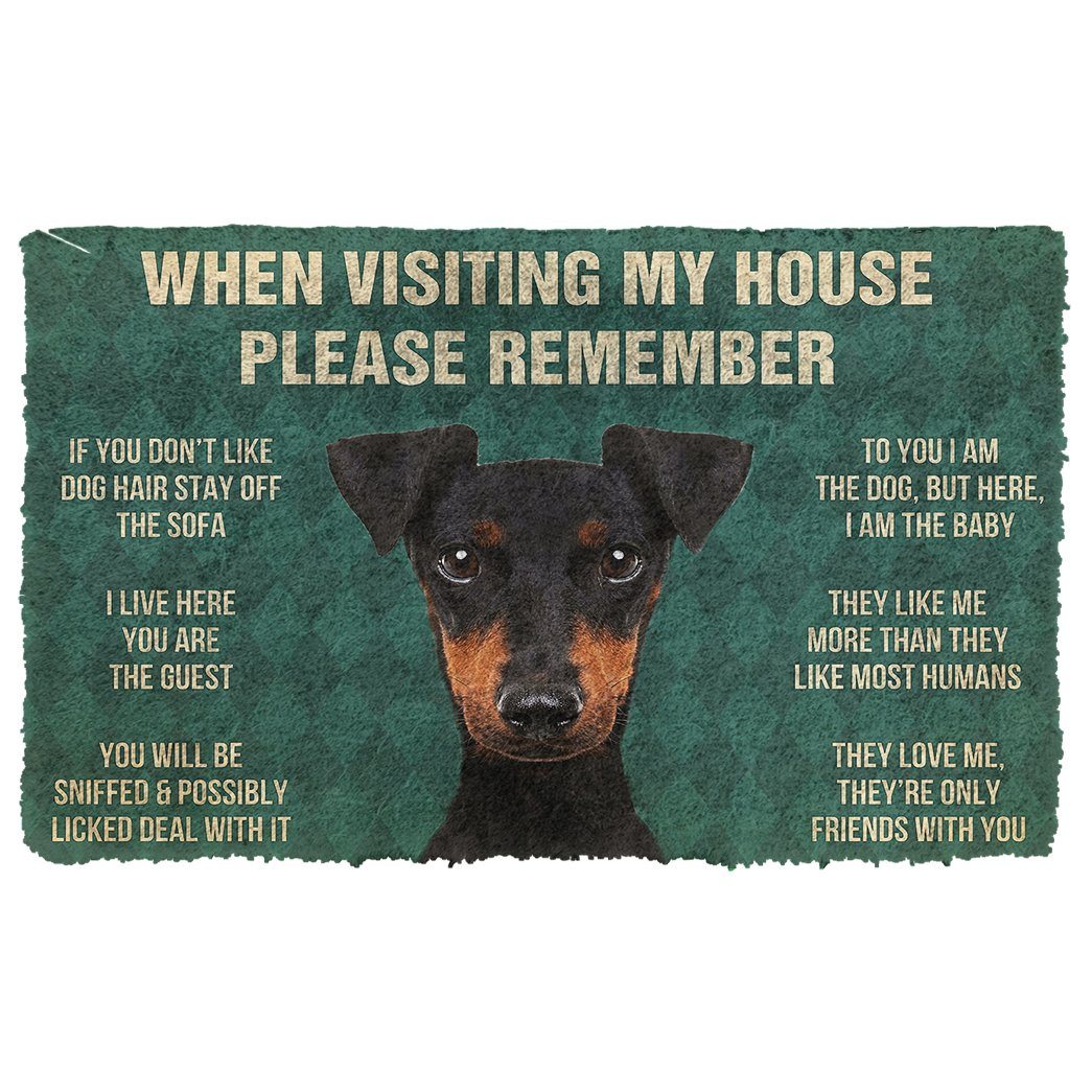 Bugybox 3D Please Remember Manchester Terrier Dogs House Rules Doormat