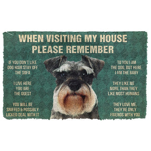 Bugybox  3D Please Remember Miniature Schnauzer Dogs House Rules Doormat