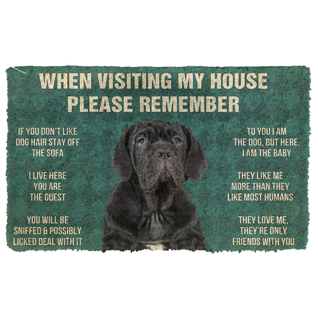 Bugybox 3D Please Remember Neapolitan Mastiff House Rules Doormat