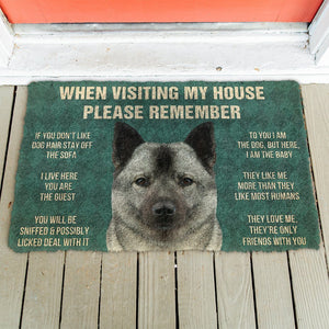 Bugybox 3D Please Remember Norwegian Elkhound Dogs House Rules Doormat