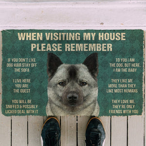 Bugybox 3D Please Remember Norwegian Elkhound Dogs House Rules Doormat