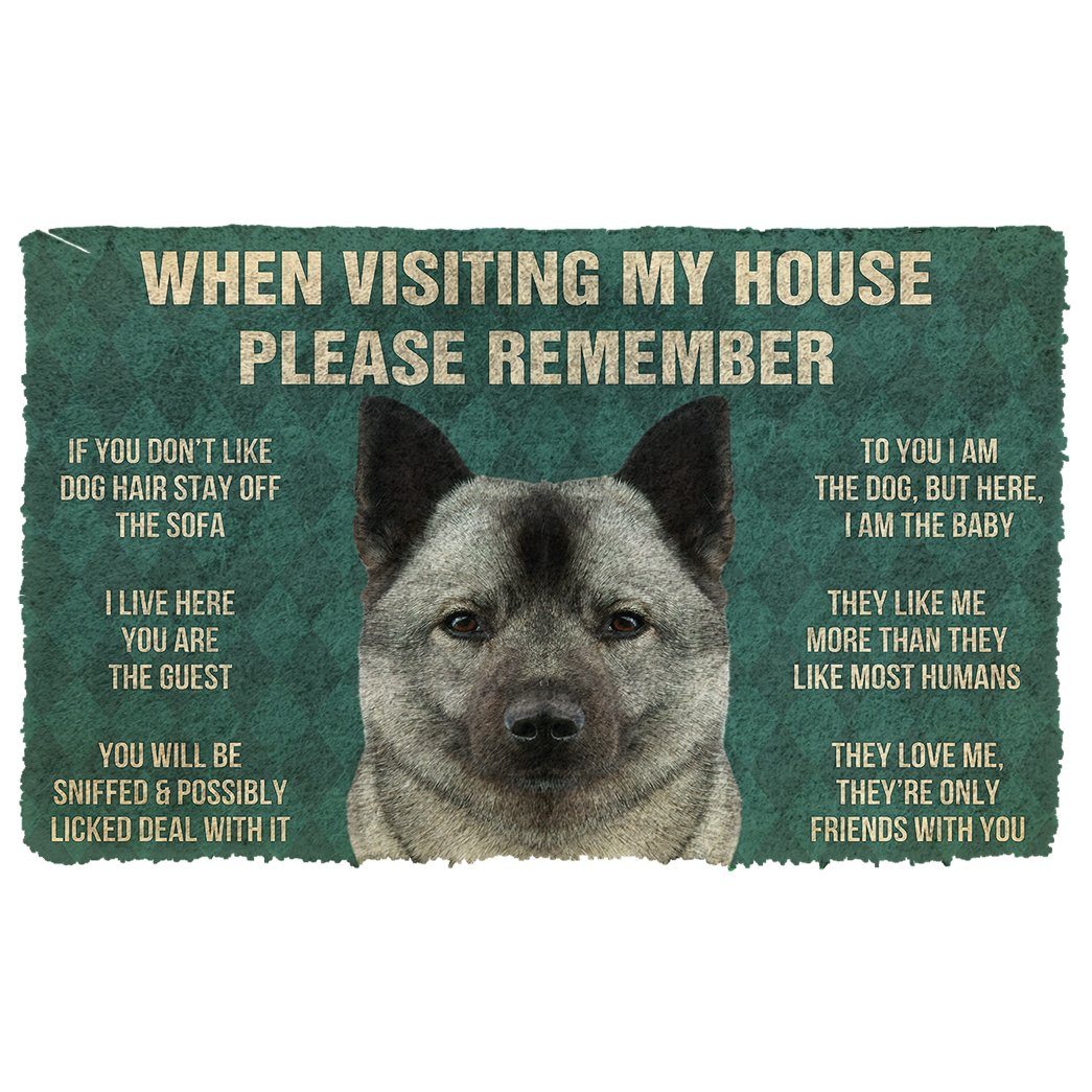 Bugybox 3D Please Remember Norwegian Elkhound Dogs House Rules Doormat