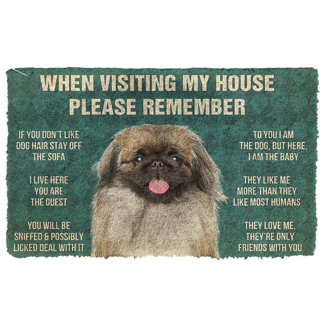 Bugybox 3D Please Remember Pekingese House Rules Doormat