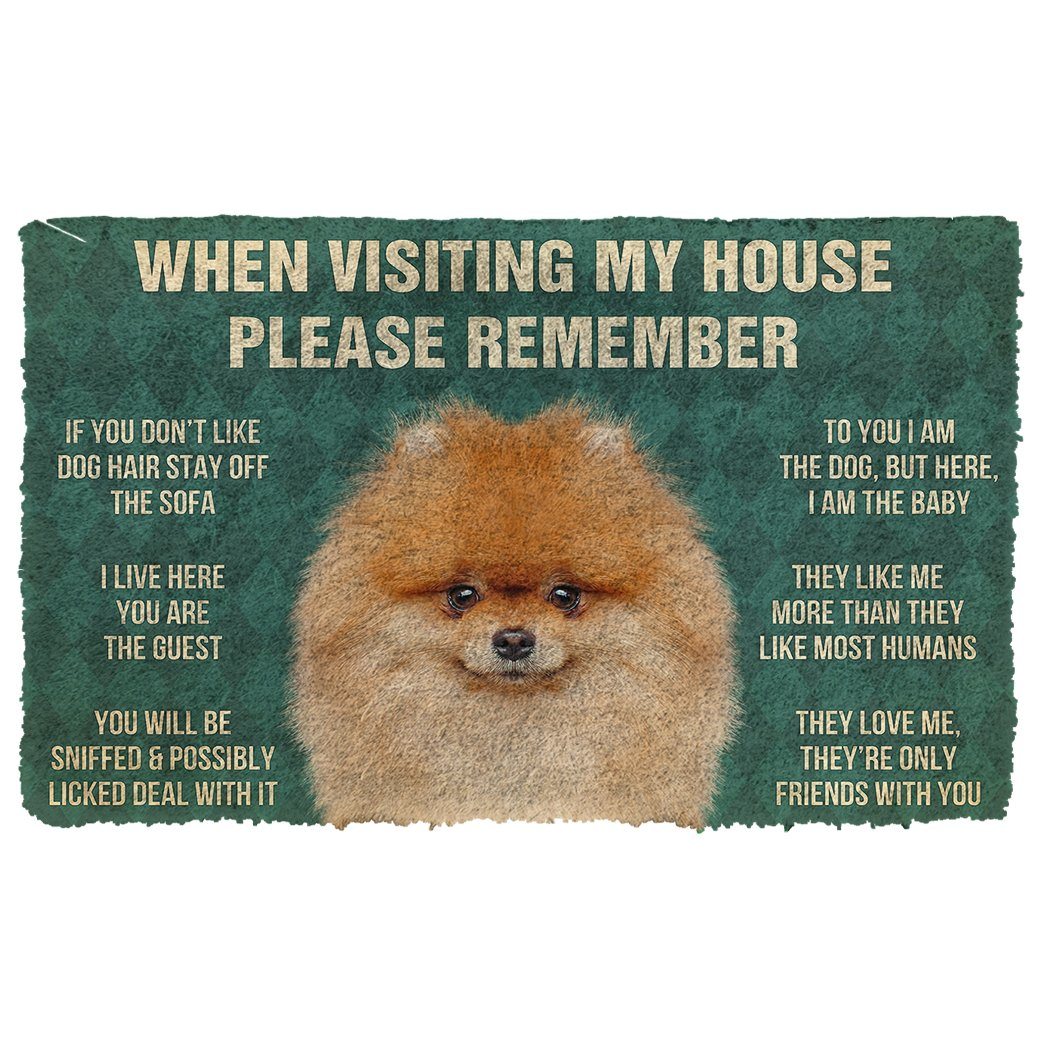 Bugybox  3D Please Remember Pomeranian Dogs House Rules Doormat