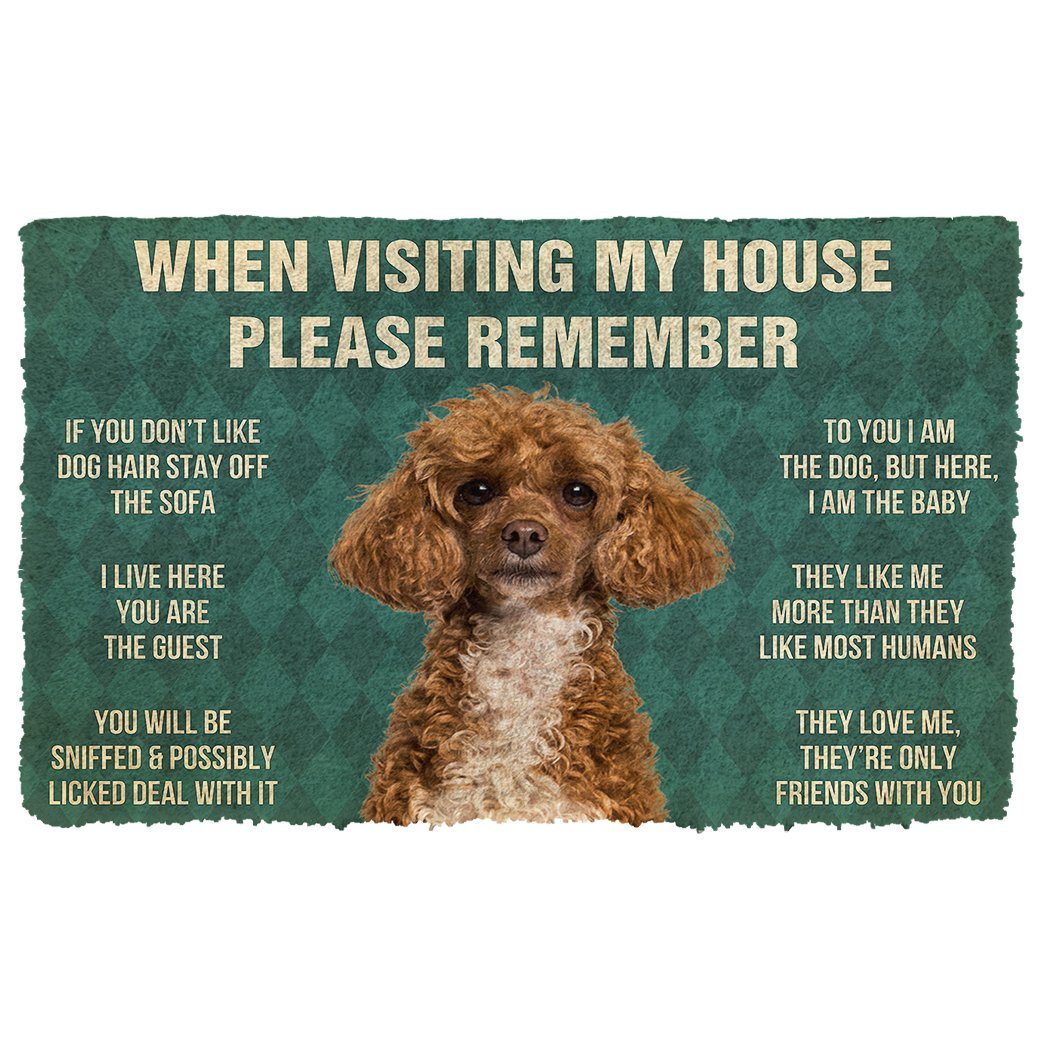 Bugybox 3D Please Remember Poodle Dog's House Rules Doormat