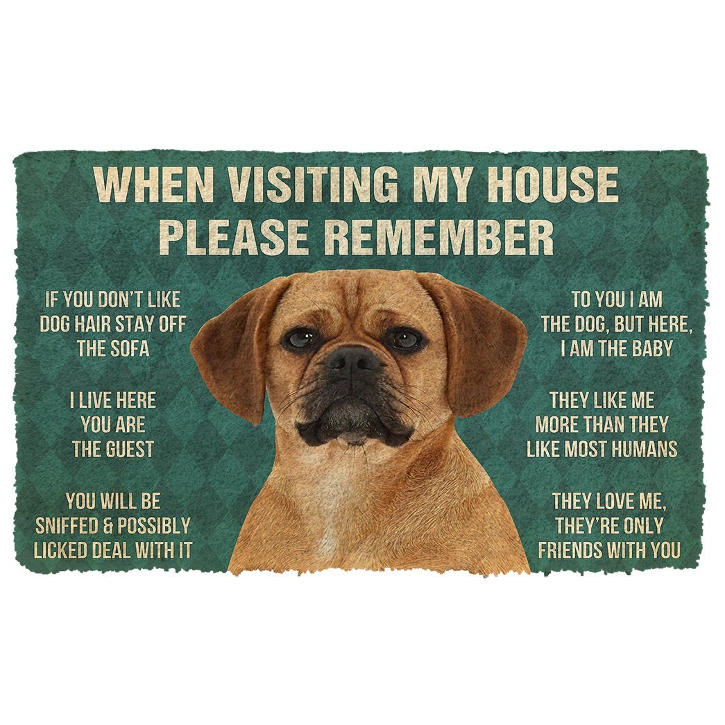 Bugybox 3D Please Remember Puggle Dogs House Rules Doormat