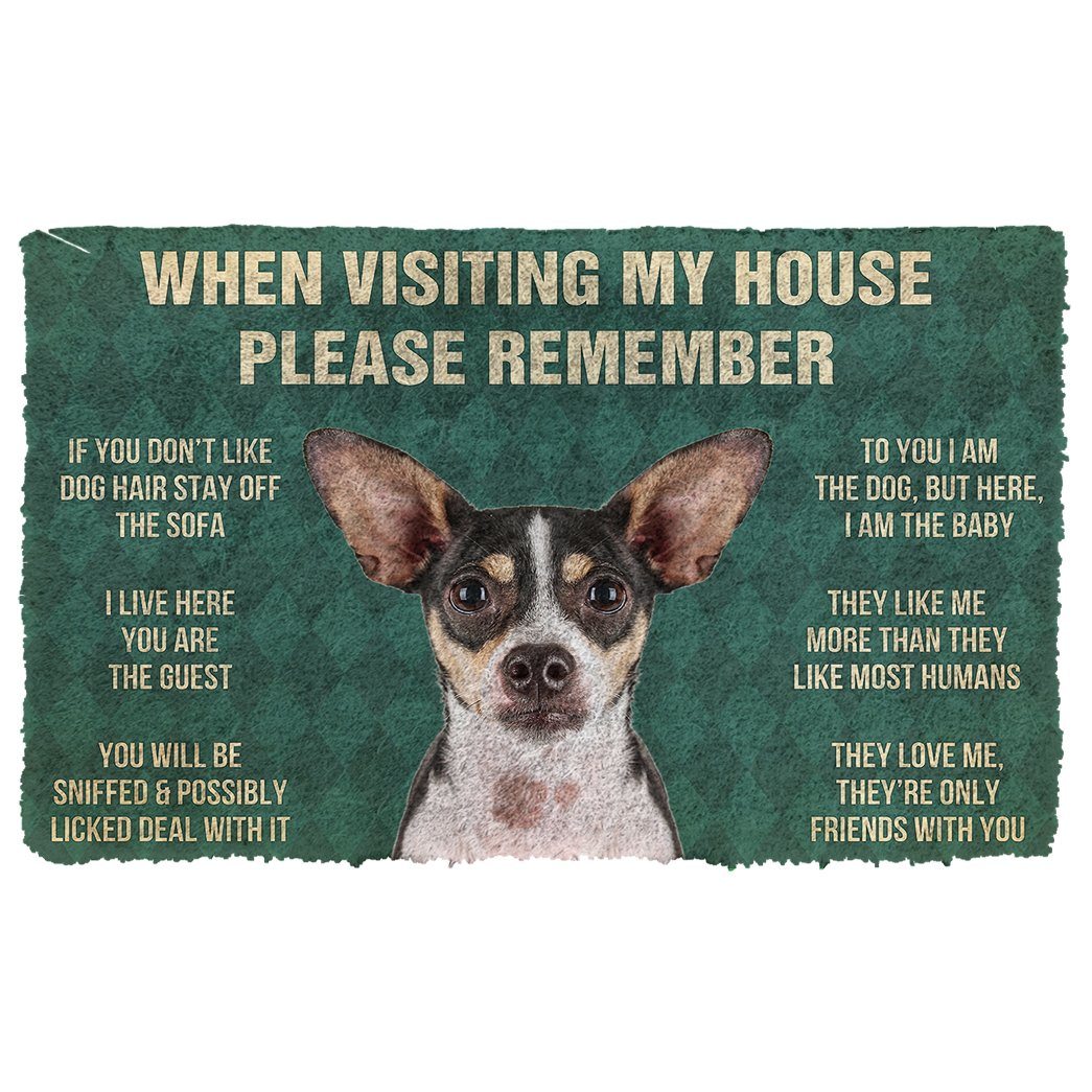 Bugybox 3D Please Remember Rat Terrier Dogs House Rules Doormat