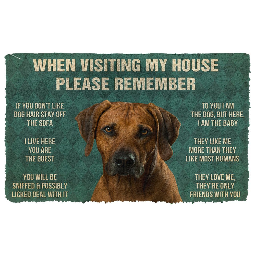 Bugybox  3D Please Remember Rhodesian Ridgeback Dogs House Rules Doormat