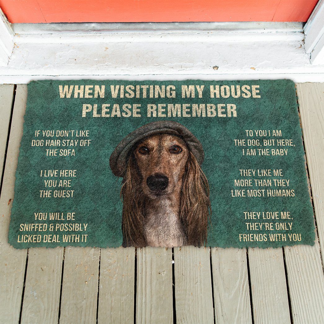 Bugybox  3D Please Remember Saluki Dogs House Rules Doormat