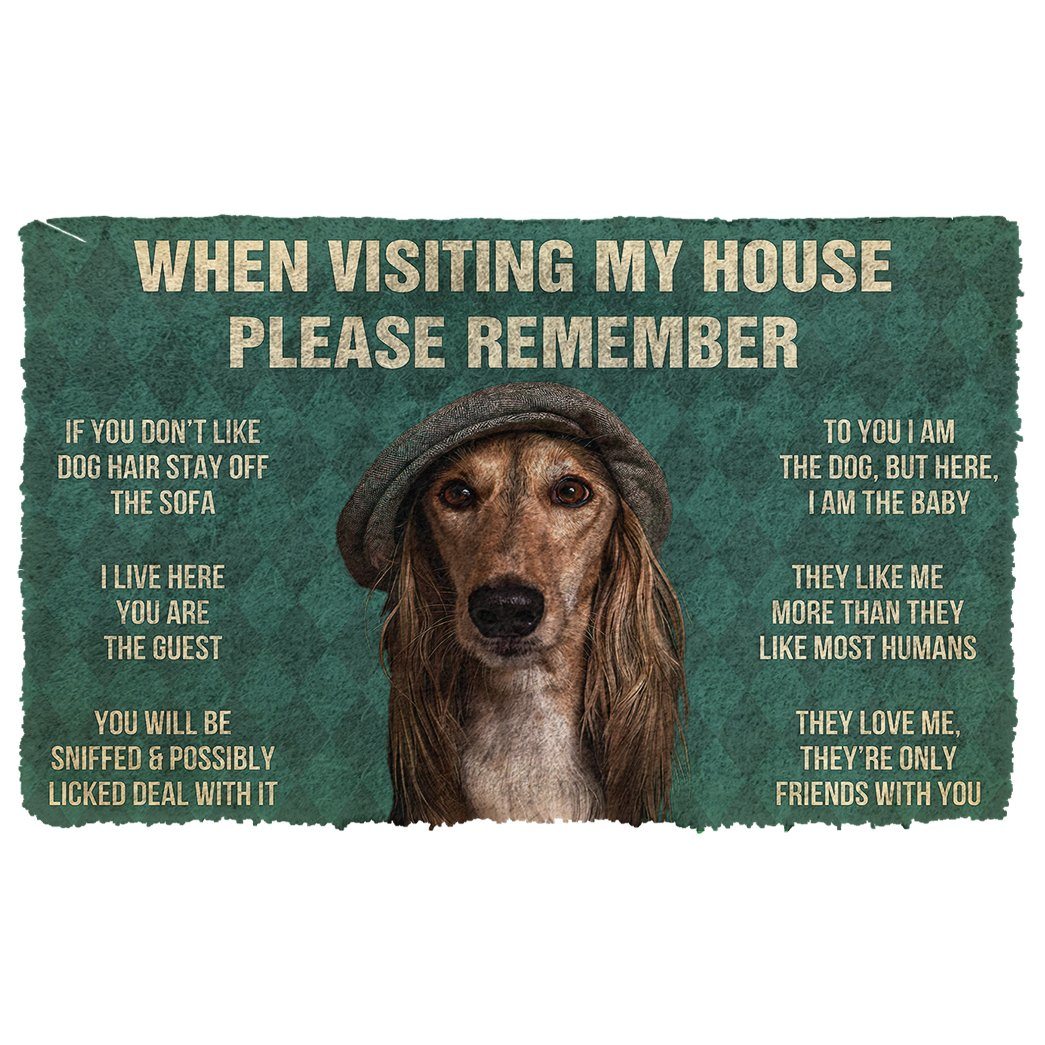 Bugybox  3D Please Remember Saluki Dogs House Rules Doormat