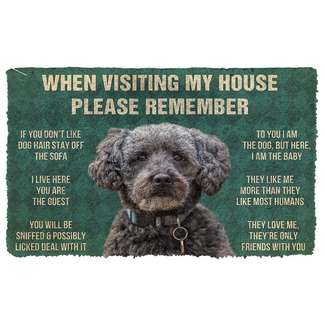 Bugybox  3D Please Remember Schnoodle Dogs House Rules Doormat